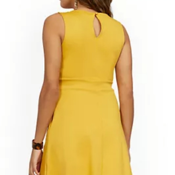 NEW YORK & COMPANY TWO-BUTTON FIT AND FLARE DRESS-CITY KNITS - Picture 3 of 6